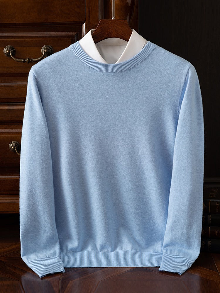 Sweater For Men, New Style, Large Size Knit Sweater With Round V-Neck, Business Men'S Sweater, Base Layer Shirt - Image 3